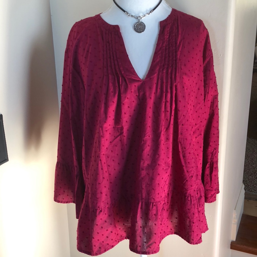 REDUCED! Beautiful Plus Size Burgundy Gap Blouse